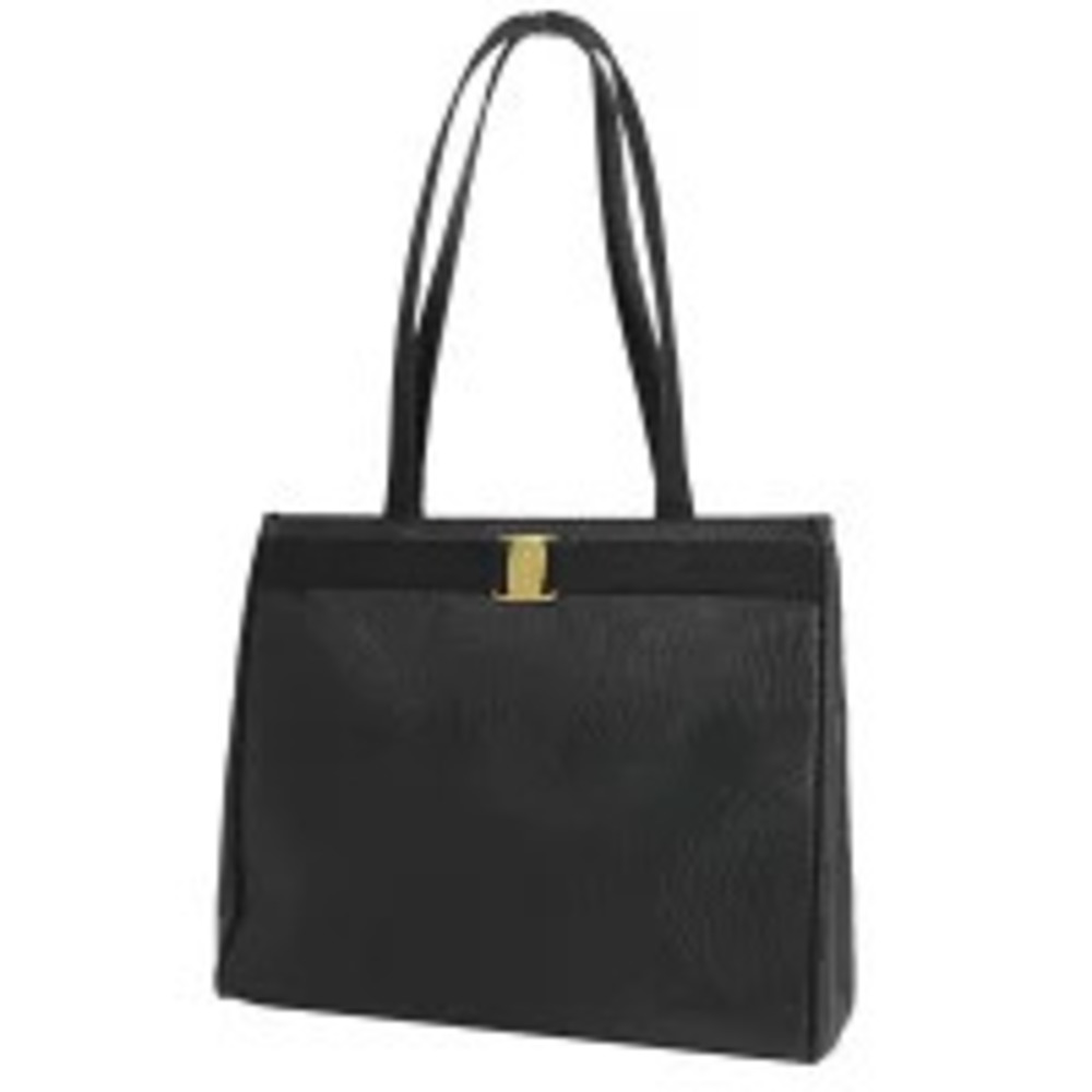Salvatore Ferragamo Tote Vara Shoulder Black Bag Leather - Picture 2 of 6